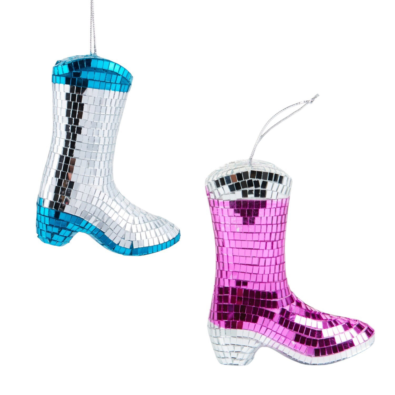 Jingle Bell Boogie Disco Cowboy Boot Hanging Decoration