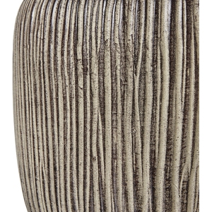 Artisan Carved Textured Table Lamp With Linen Shade