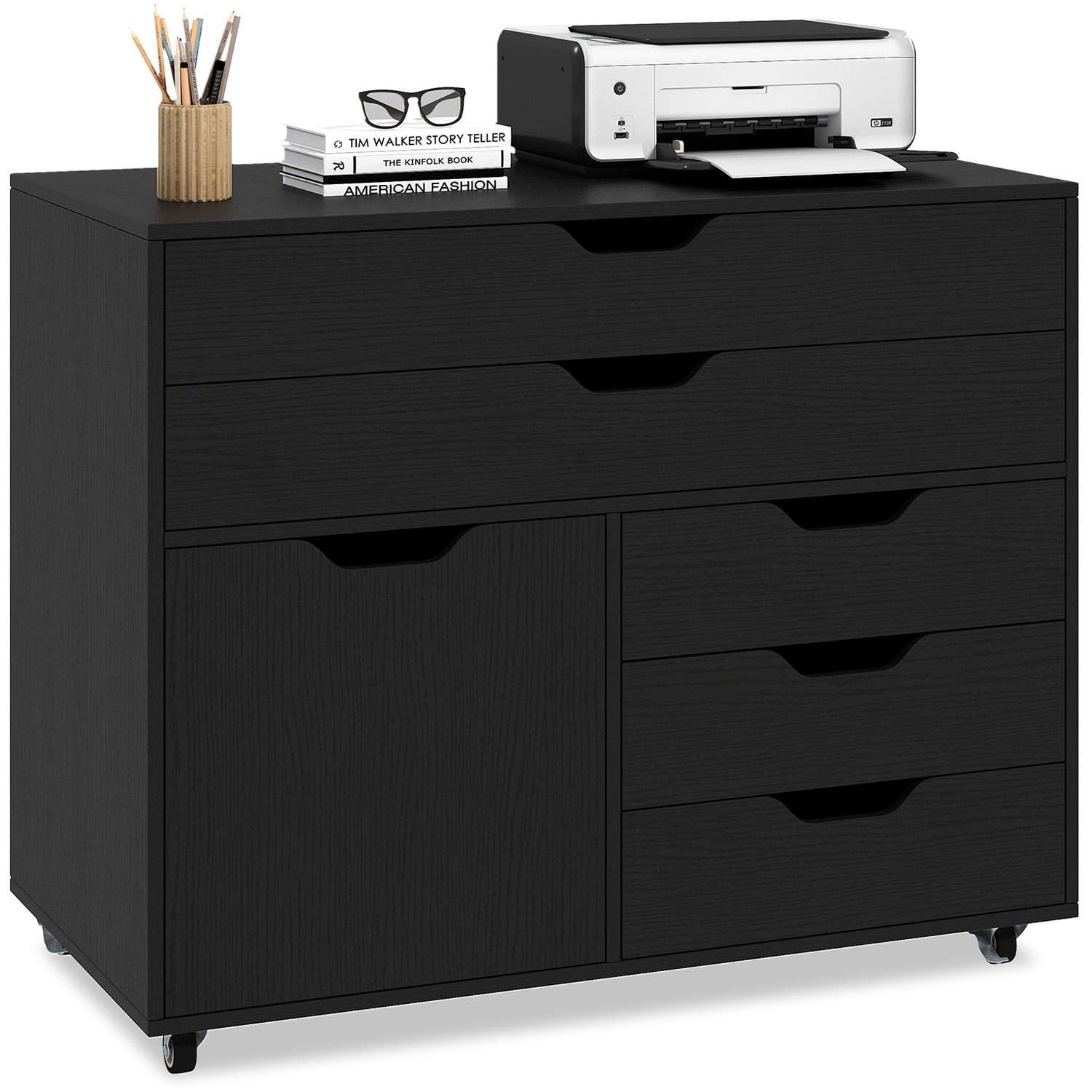 Mobile Chest Of Drawers - Black