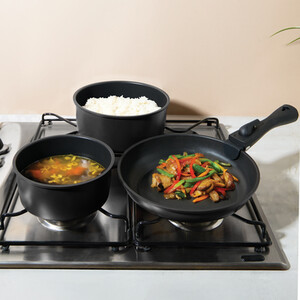 9 Piece Cookware Set with Detachable Handles