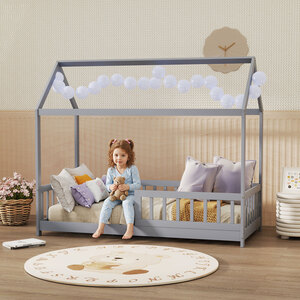 HOMCOM House-Shaped Kids Bed Frame