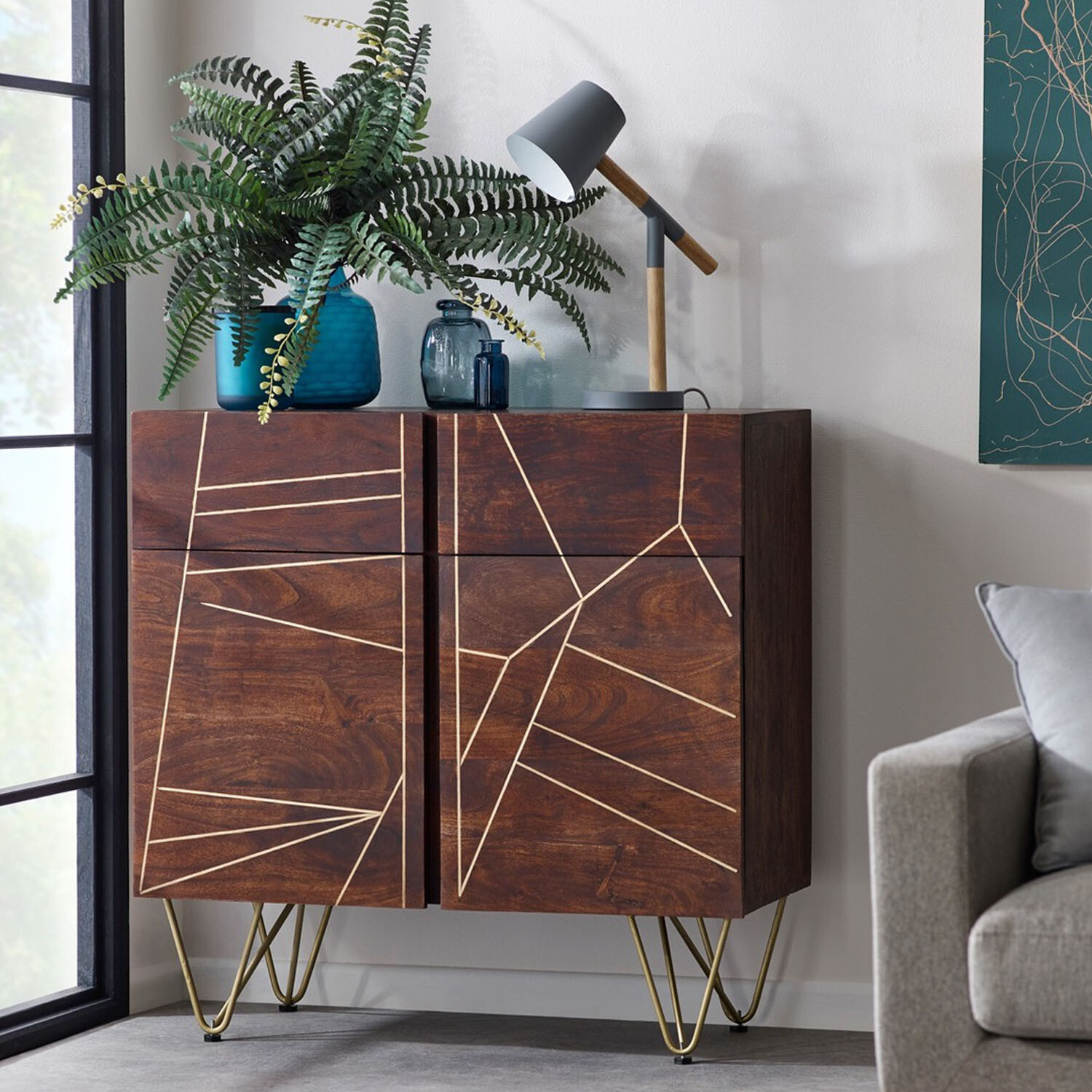 Ih Design Small Sideboard Dallas Dark Mango - Dark Wood