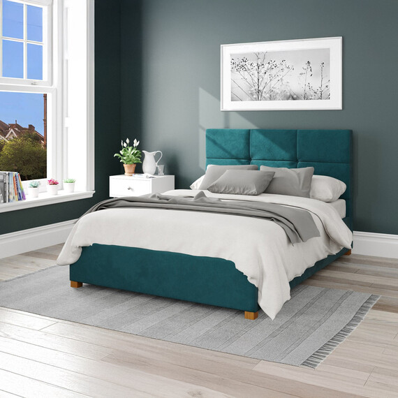 Caine Plush Velvet Ottoman Storage Bed
