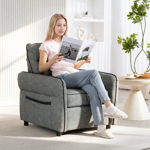HOMCOM Faux Leather Armchair, Quick Assembly