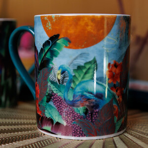 Mikasa x Sarah Arnett Porcelain Mug, 350ml, Flamingo Print