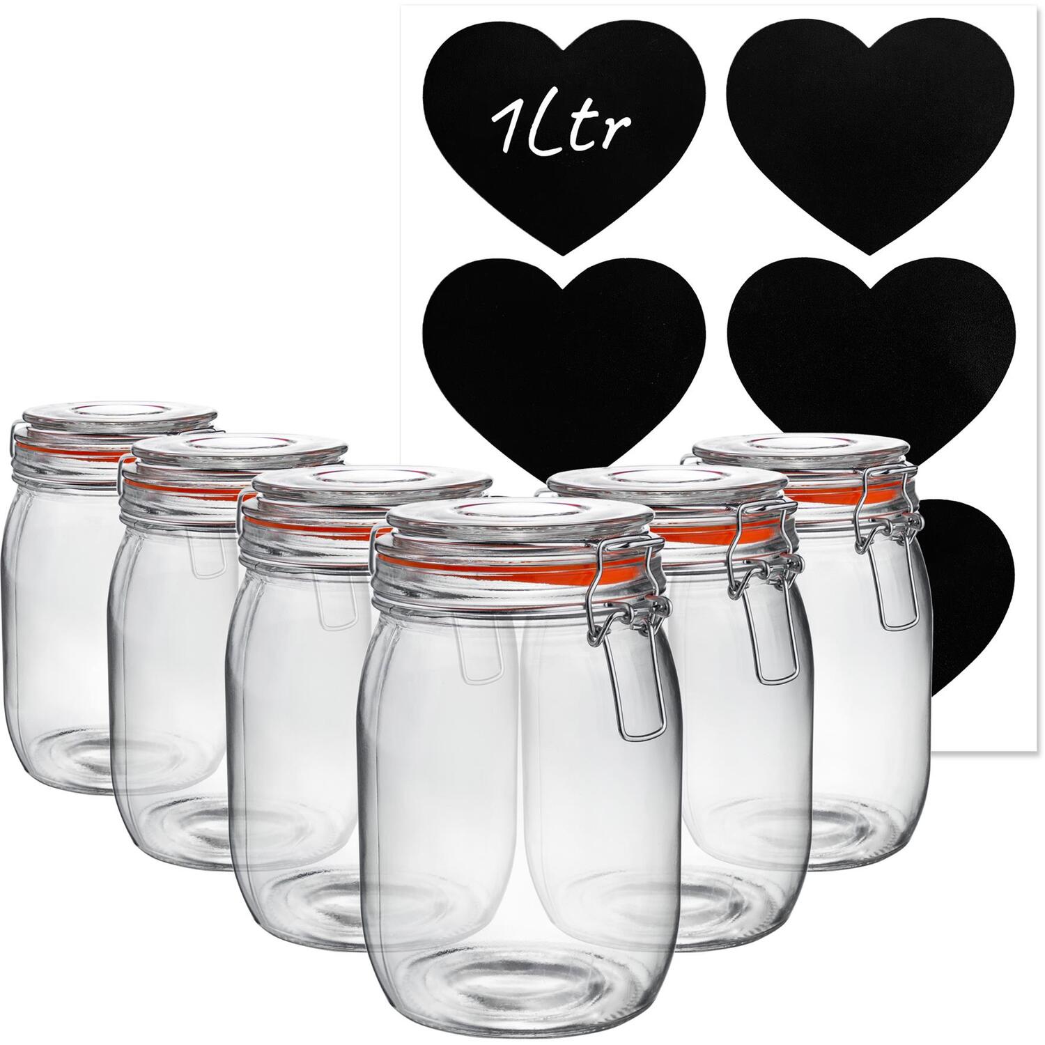 Image of 1 Litre Glass Storage Jars with&hellip;
