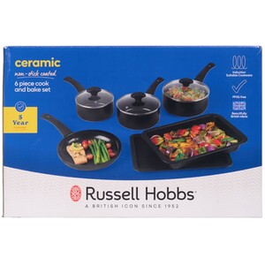 Russell Hobbs 6 Piece Ceramic Cookware Set