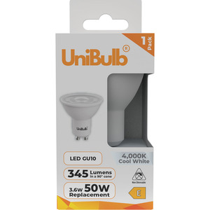 LED GU10 345lm 4000K Cool White Light Bulb Ceiling Bulb
