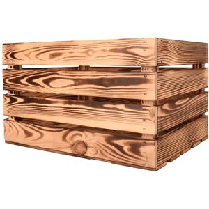 Snowdon Timber Flamed Wooden Storage Crate (L) 50cm (W) 40cm (H) 30cm - 6 Pack