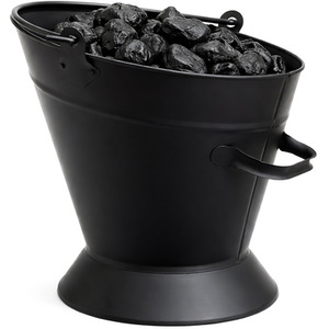 Heavy Duty Black Coal Bucket Scuttle With Carry and Pour Handles
