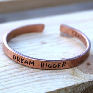 Inspirational Copper Bracelet with Motivational Messages, Handcrafted Nepal