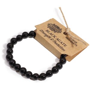 Black Agate Power Bracelet - Elegant Stress-Relief Jewelry for Men  Women