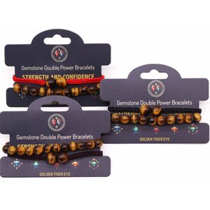 Gemstone Double Power Tiger Eye Bracelet for Confidence  Clarity