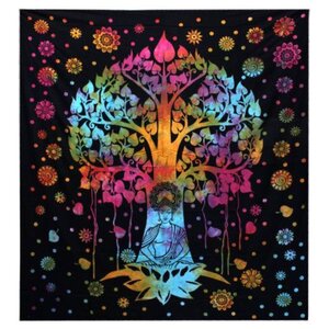 Bodhi Tree Handmade Cotton Bedspread  Wall Hanging - Indian Decor