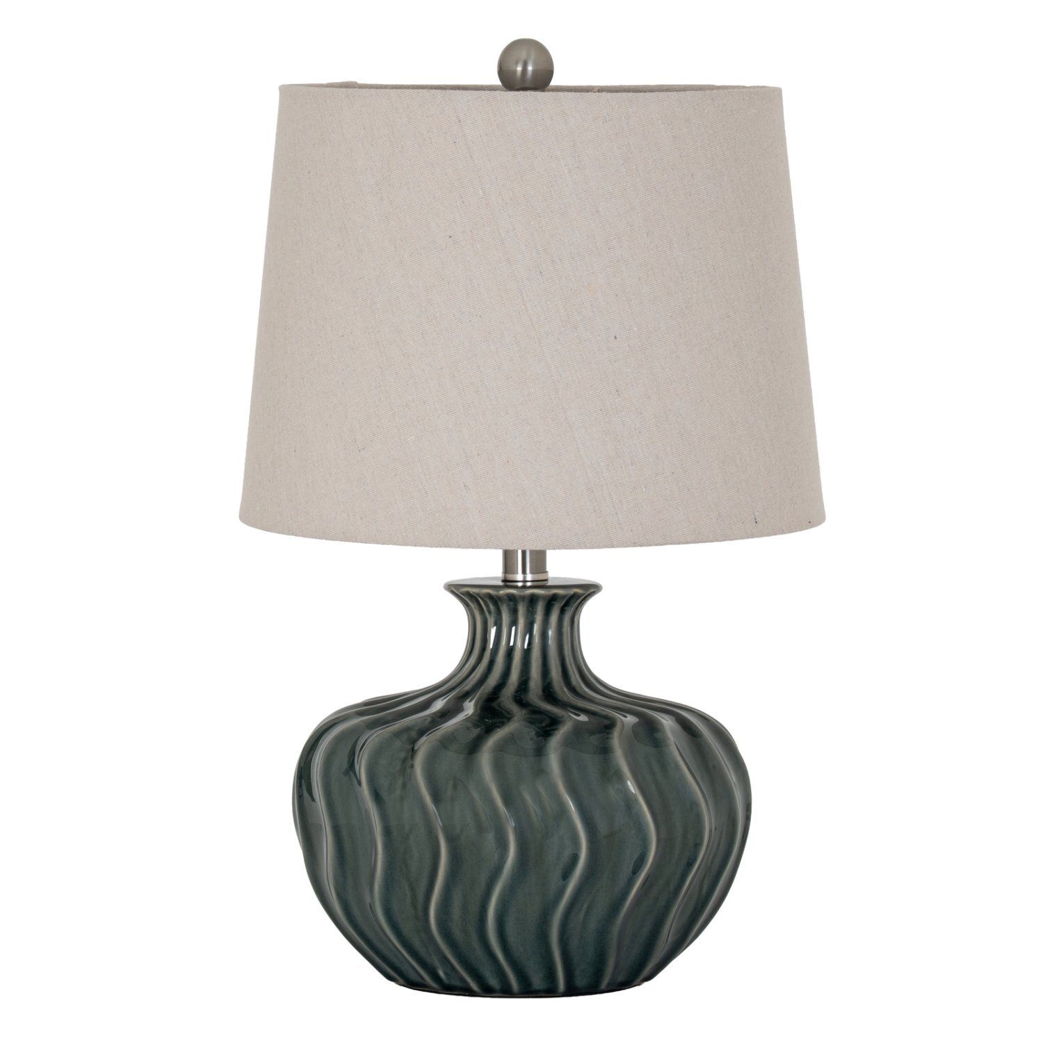 Image of Veyla Ceramic Table Lamp with Linen&hellip;
