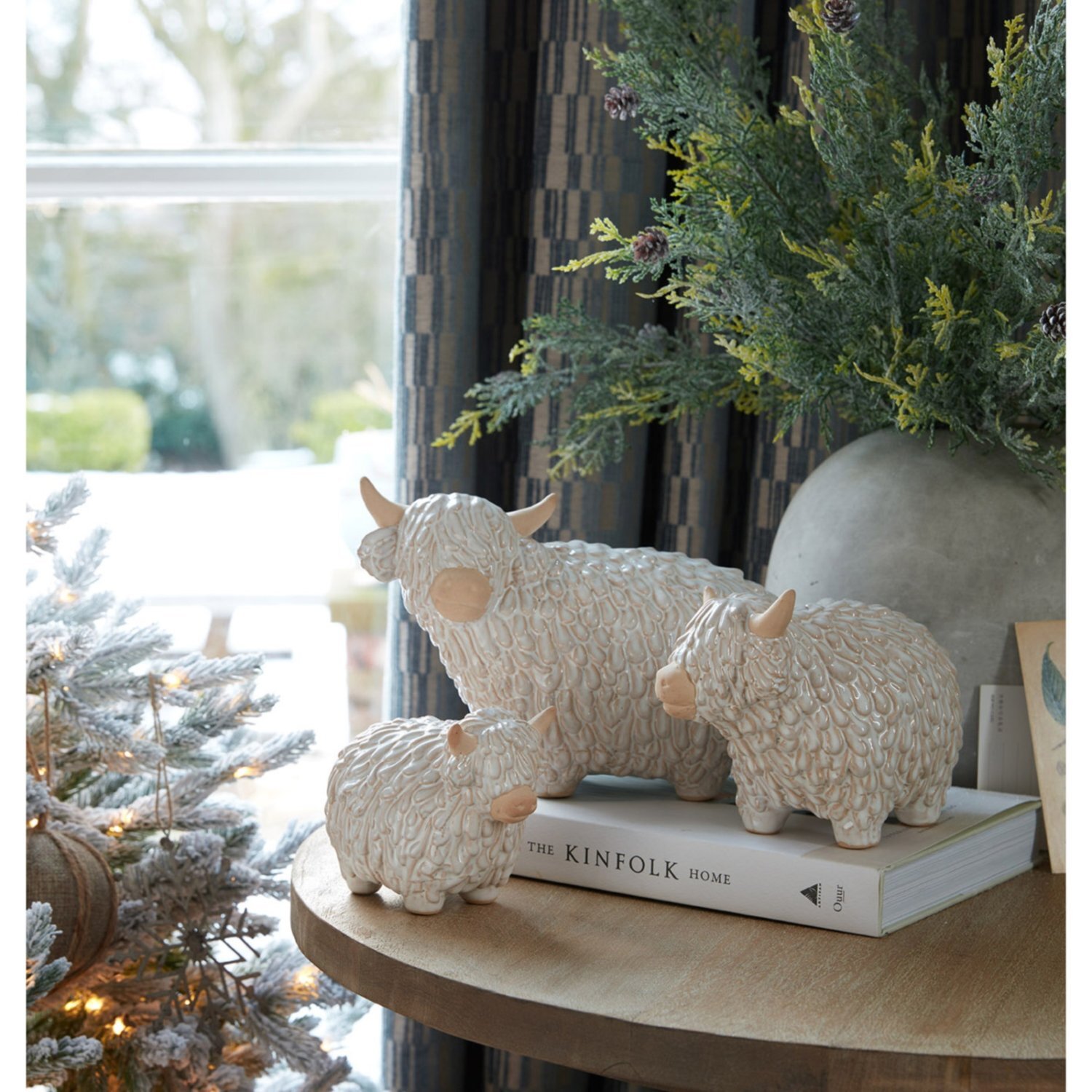 Image of Alora Ceramic Highland Cow Sculpture Scottish&hellip;