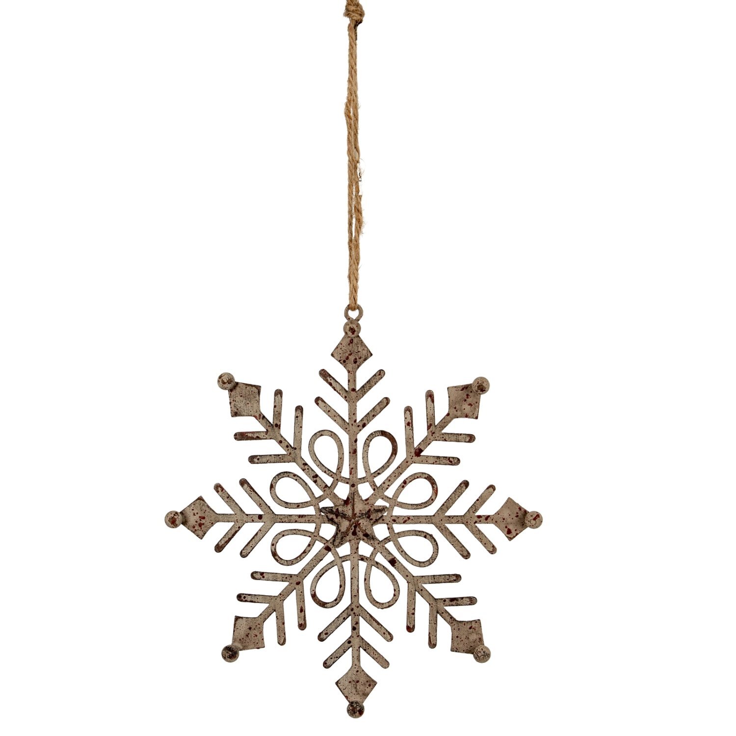 Rustic Gem Snowflake Ornament For Winter Decor Elegant Holiday Decoration - Light Brown