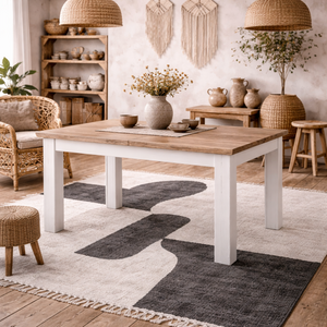 Silkeborg Extending Dining Table, Nelson and Snowy Oak, Matt Finish