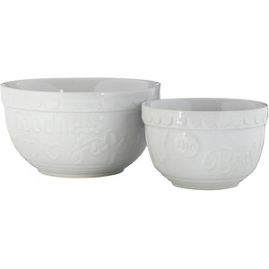 Gigi White Set Of Two Mixing Bowls