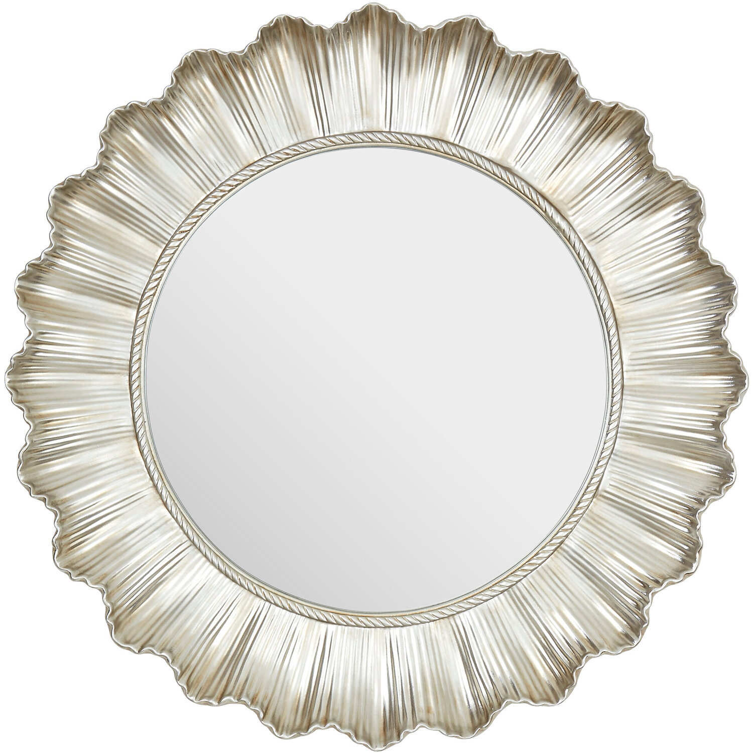 Sana Small Rectangular Wall Mirror with Linear Detail - Gold