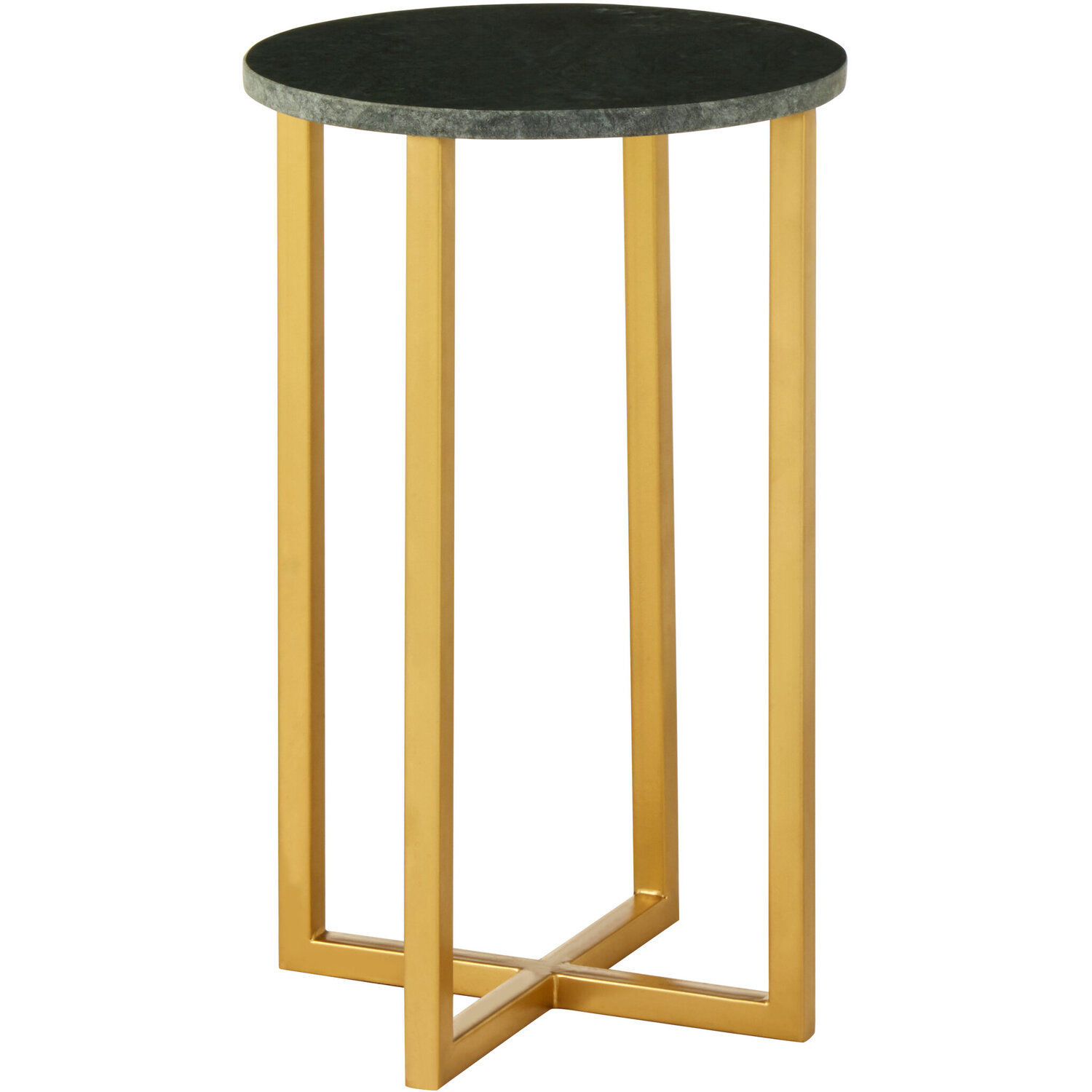 Templar Small Marble And Iron Side Table - Gold