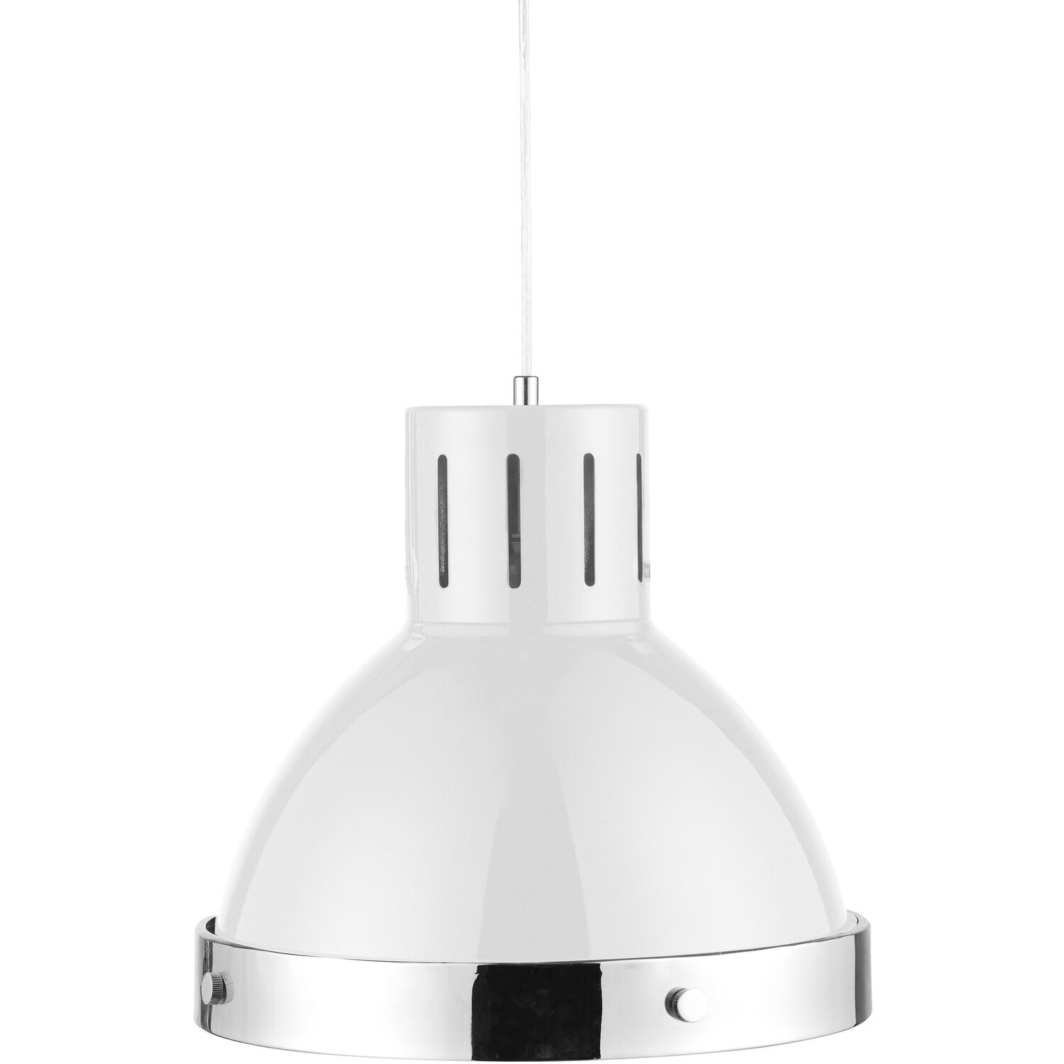 Jasper White and Chrome Pendant Light - White