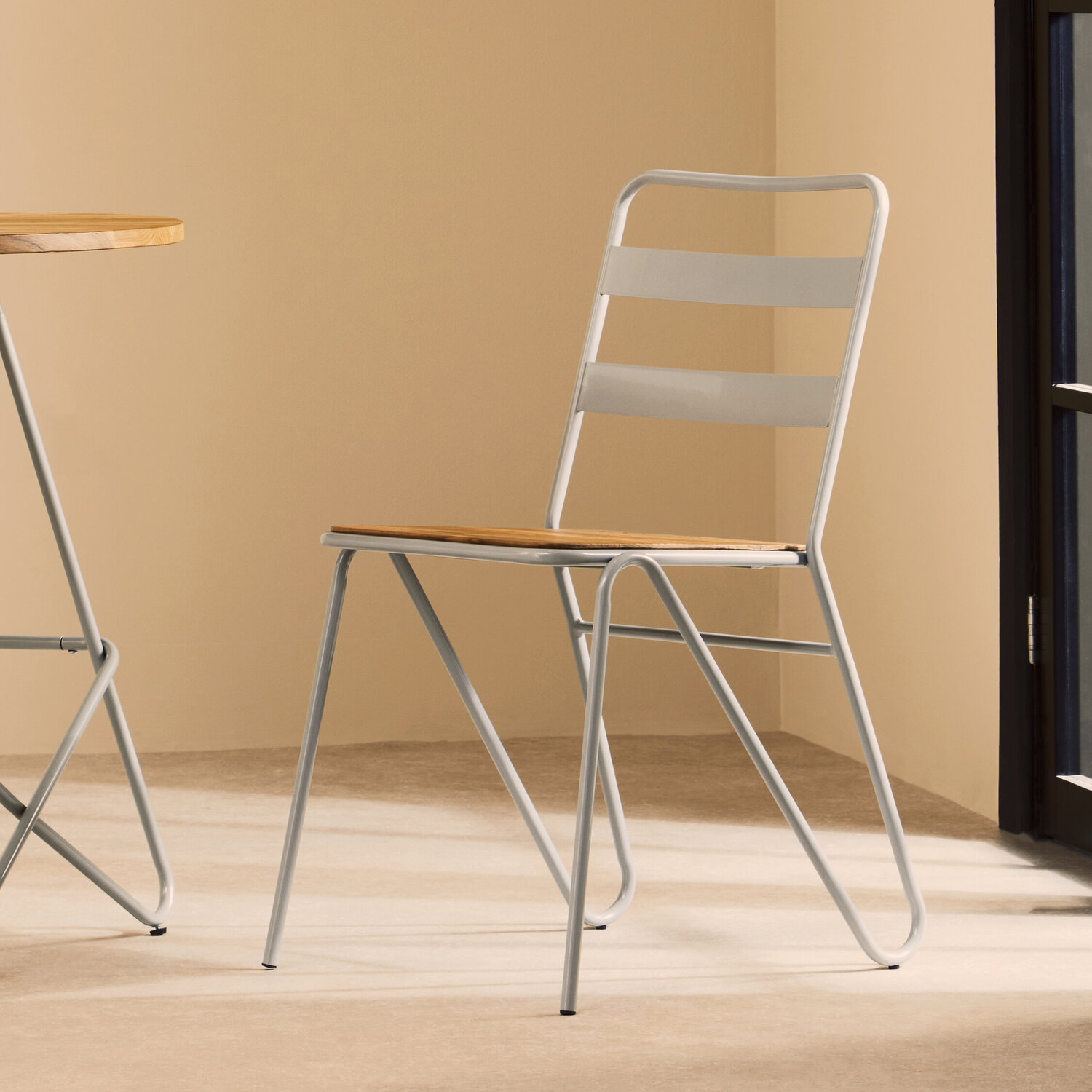 District Grey Metal And Elm Wood Chair - Grey