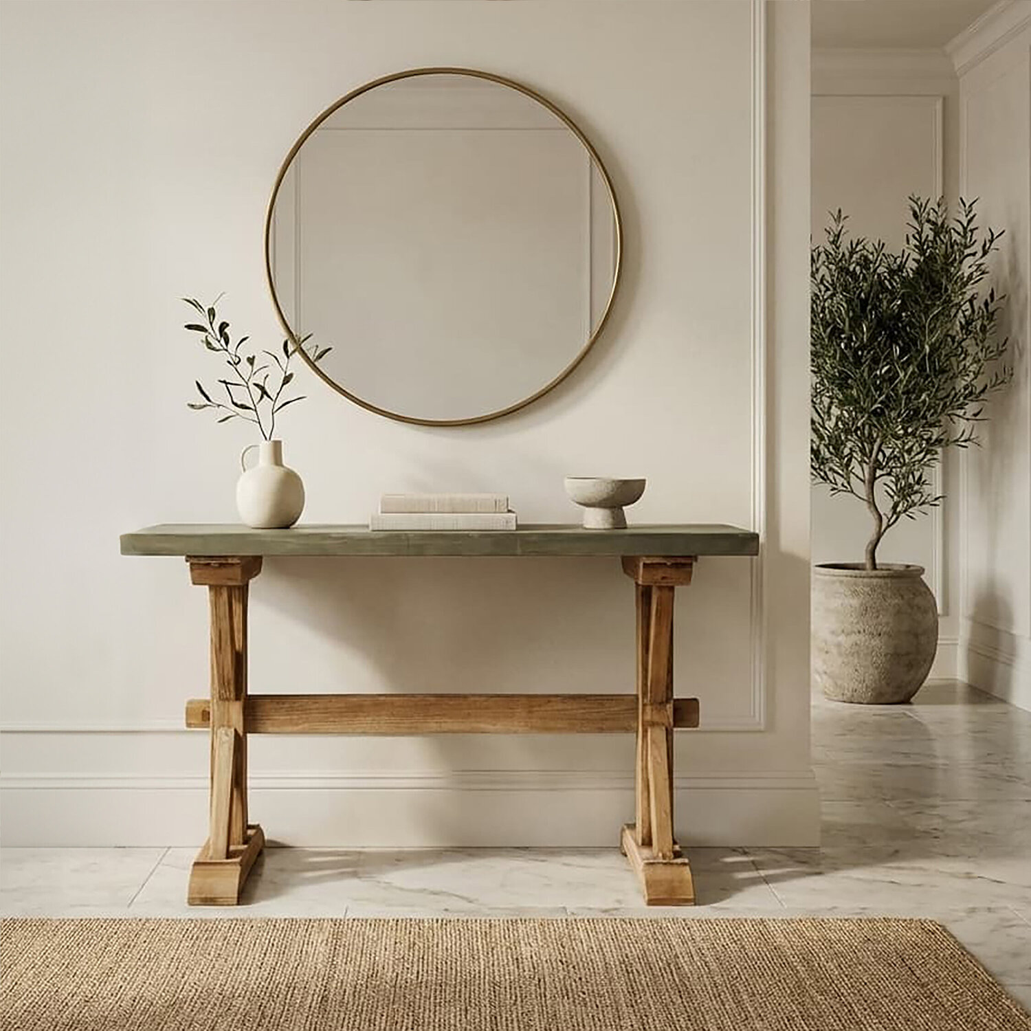 Pompeii Wooden Console Table - Brown