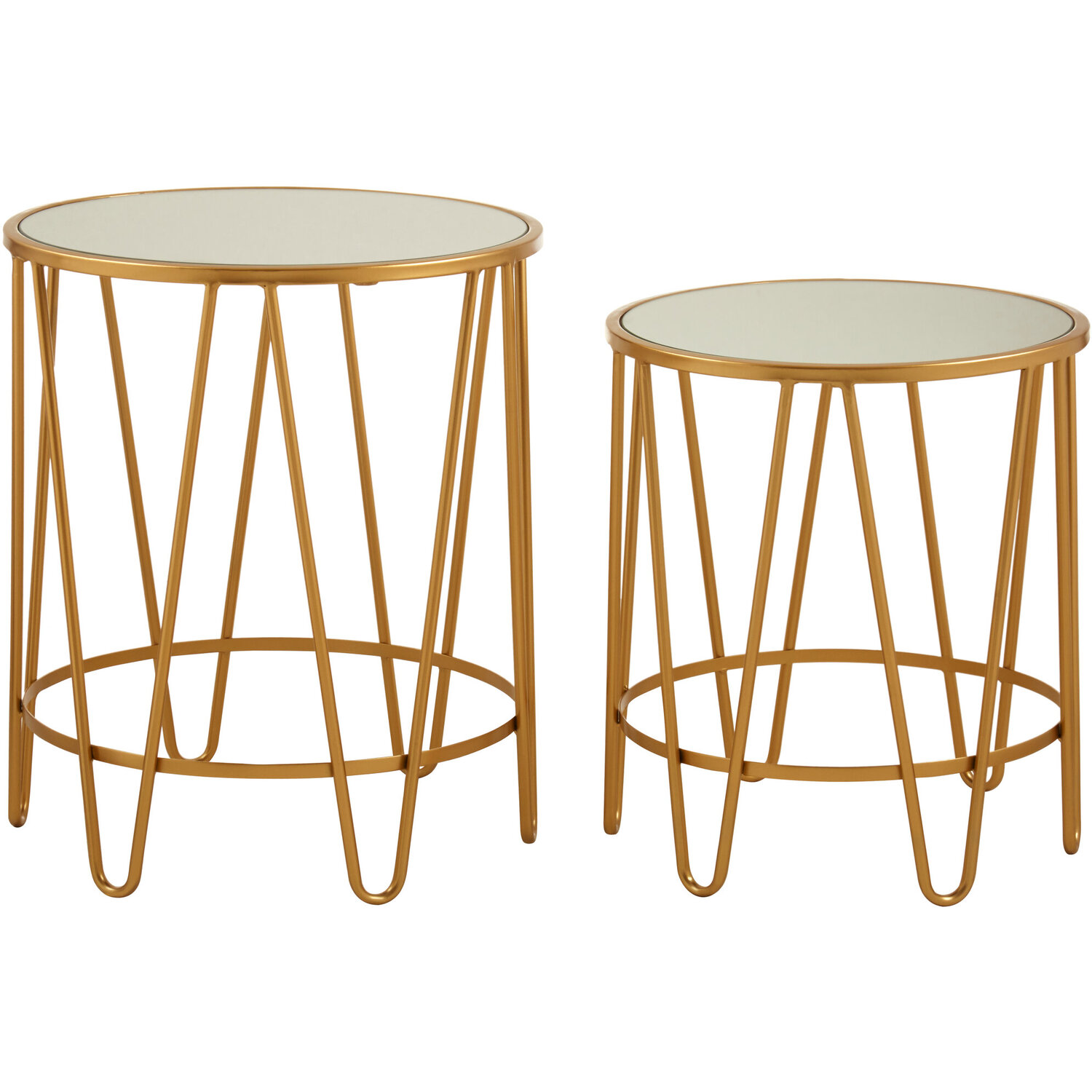 Avantis Set Of 2 Hairpin Design Side Tables - Gold
