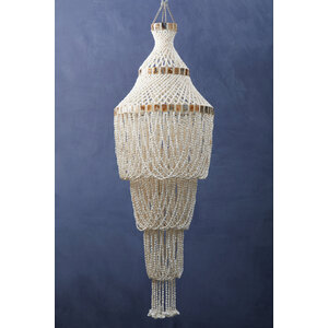 Palu Natural White and Amber Shell Large Pendant Shade