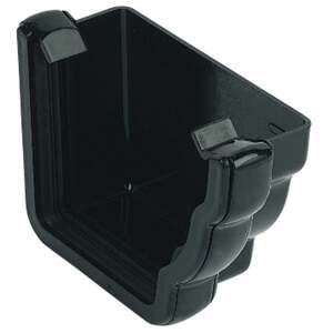 FloPlast Niagara External Right Hand Stopend Black - uPVC, Ornate Profile - MPN REN2 - Guttering Acc