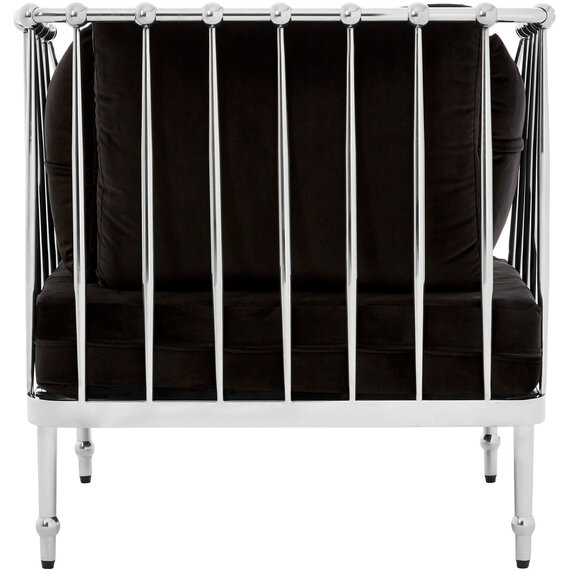 Novo Chair With Silver Finish Tapered Arms