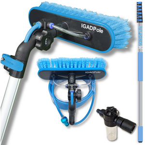 IGADPole Telescopic Window Cleaning Kit with Water-Fed Brush and Hose
