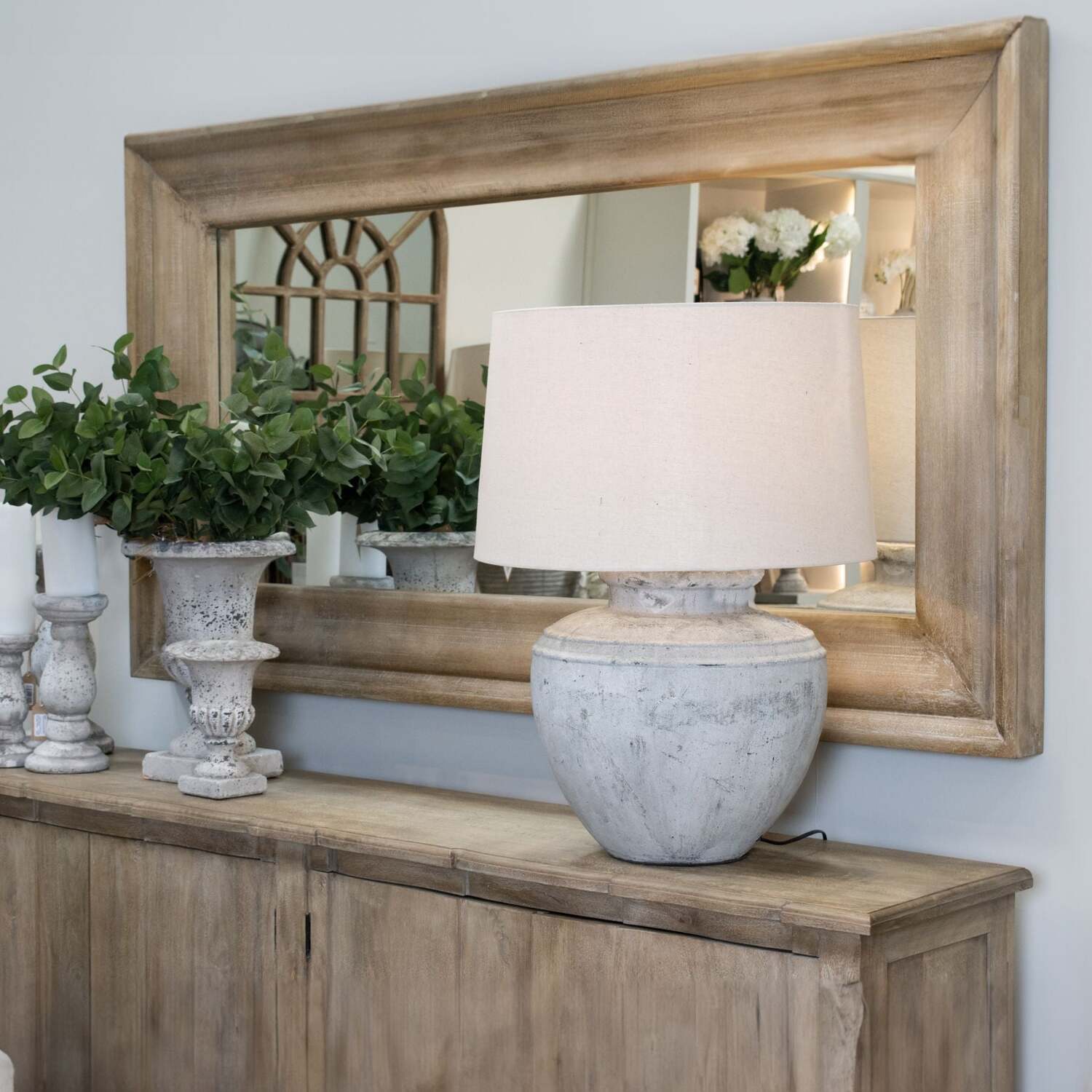 Rustic Wood Framed Rectangular Wall Mirror Distressed - Brown