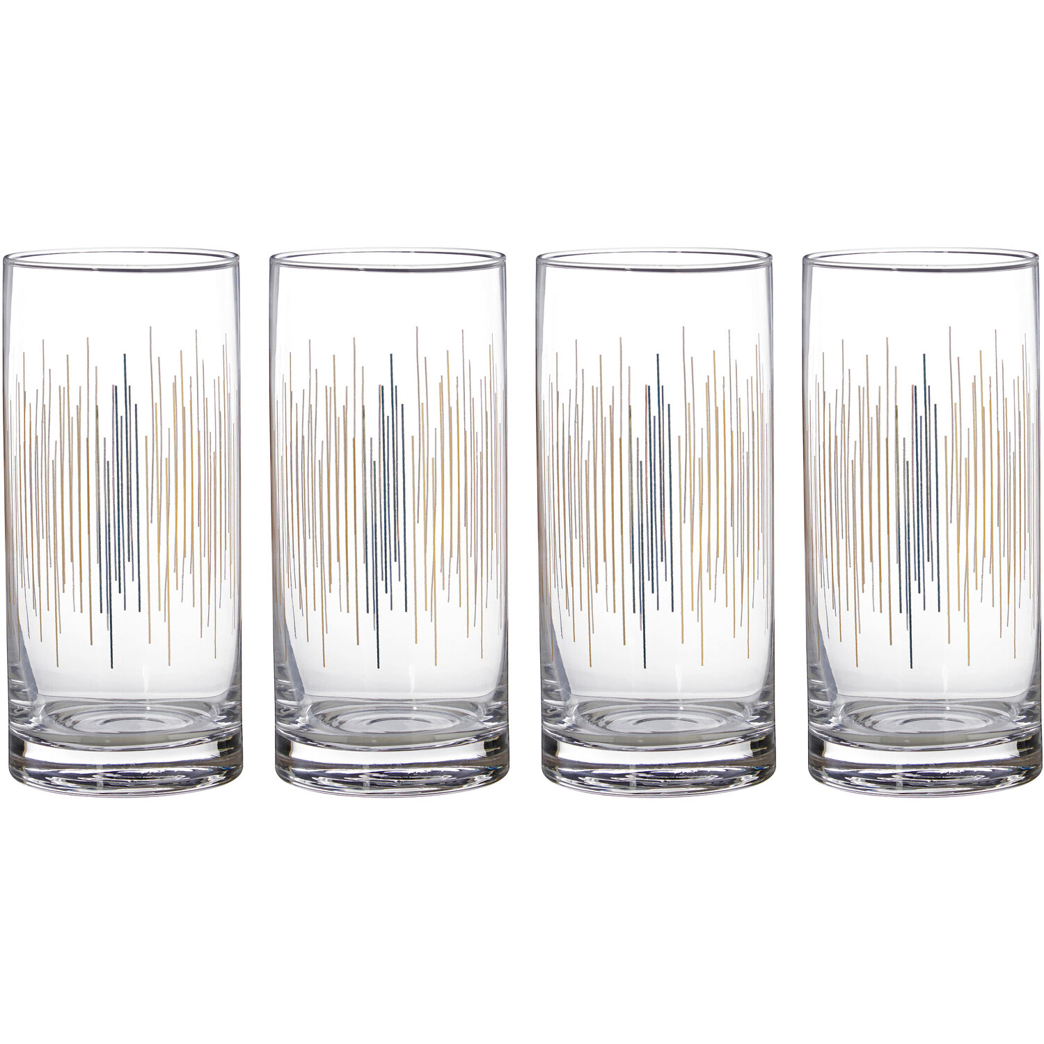 Jazz Highball Glasses Set of 4 - Gold