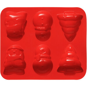 Hallie Red 6 Christmas Theme Silicone Cake Mould