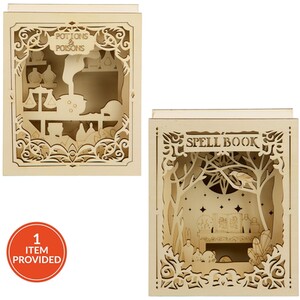 Paint Your Own Wooden Spellbook Decoration