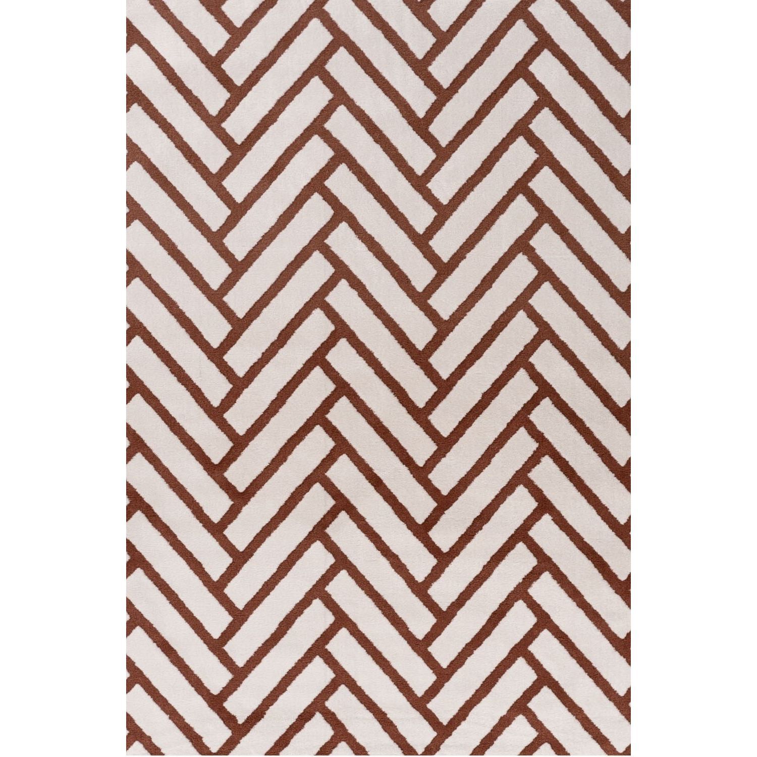 The Rugs Unisex Kids Terracotta Loft Herringbone Living Room Area Rug & Runners Soft Pile In | Size: 120Cm X 170Cm - Image 3