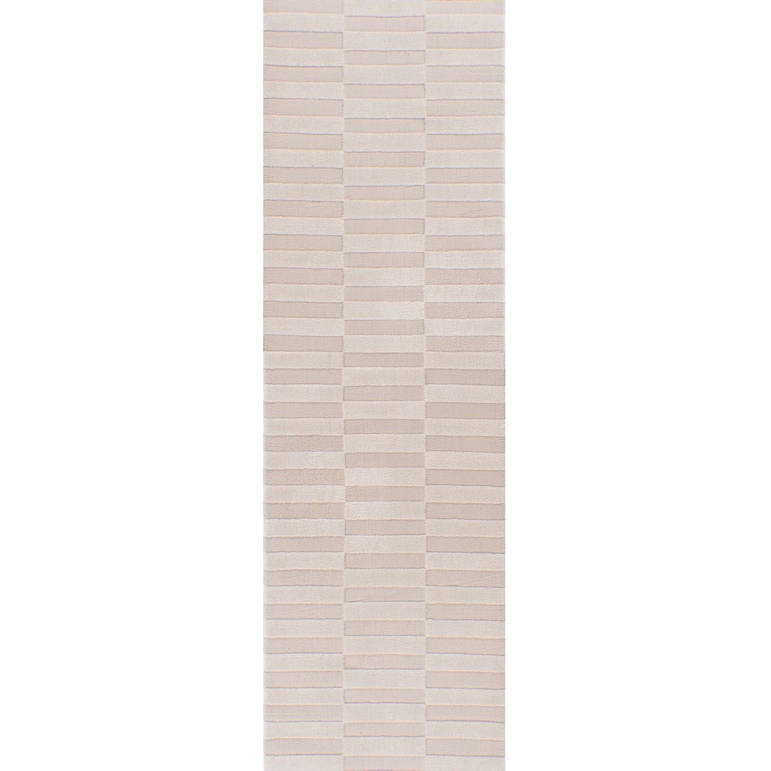 The Rugs Unisex Ivory Loft Striped Living Room Area Rug And Runners Soft Pile In 80Cm X 300Cm Kids - Image 3