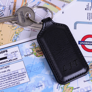 Personalised Key Ring with Initials Key Ring - Faux Leather