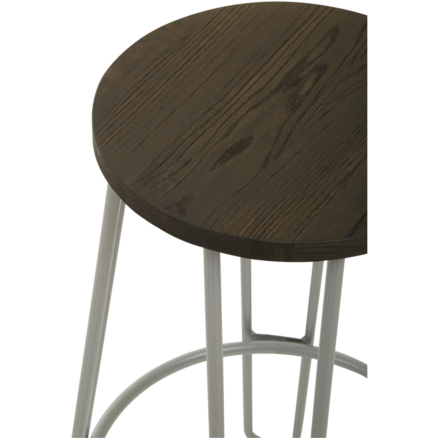 District Grey Finish Metal Frame Bar Stool - Natural