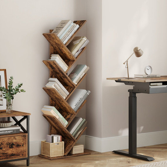 VASAGLE Tree Bookshelf, 9-Tier Floor Standing Bookcase