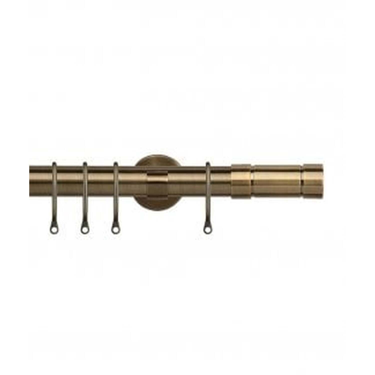25-28mm Aspect End Antique Brass Metal Curtain Pole Set - Antique Brass / 170cm