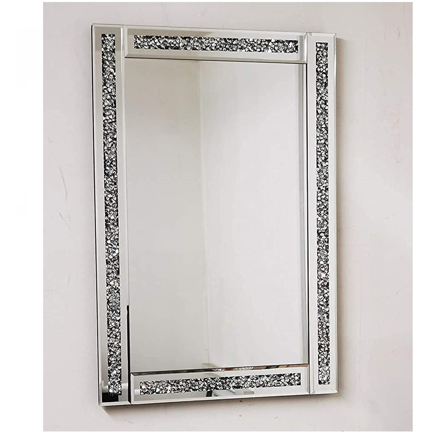 Loose Diamante Wall Mirror - Silver
