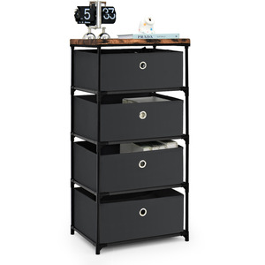 4-Tier Fabric Dresser with Drawers