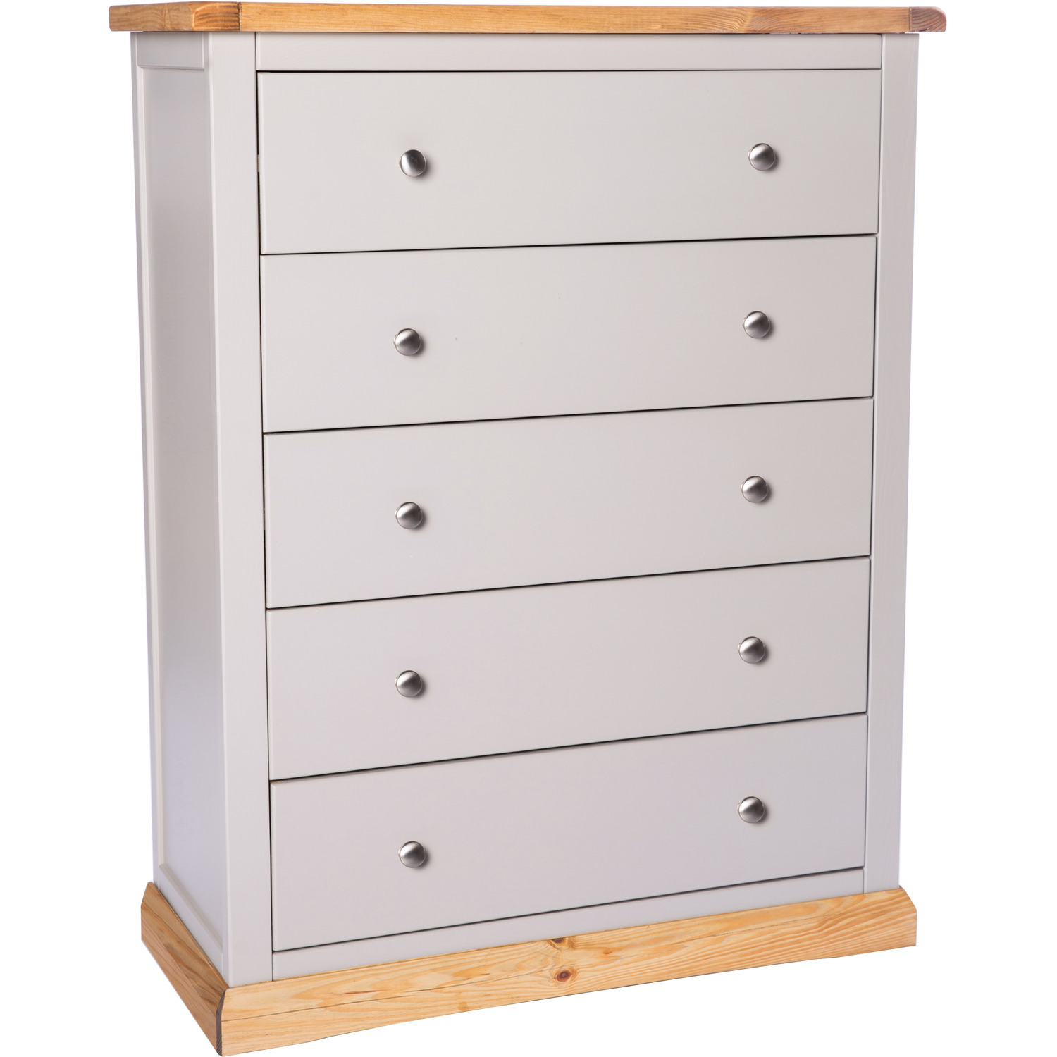 Cabinet Bits Bomporto 5 Drawer Chest - Grey / Chrome