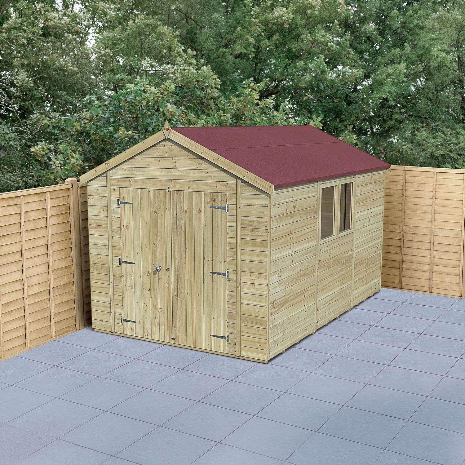 Timberdale Pressure Treated Apex Shed - Timber / Without Base / 1 / 12x8 / 365.2cm / 373kg