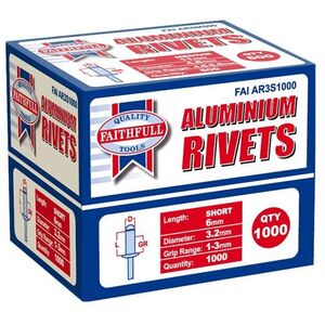 Faithfull Aluminium Rivets, Bulk Pack
