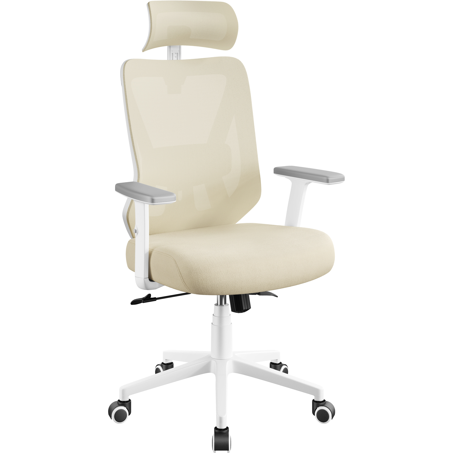 Yaheetech High Back Mesh Office Chair Ergonomic Design - Beige