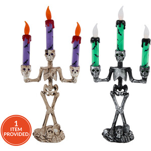 LED Skeleton Candle with Holder